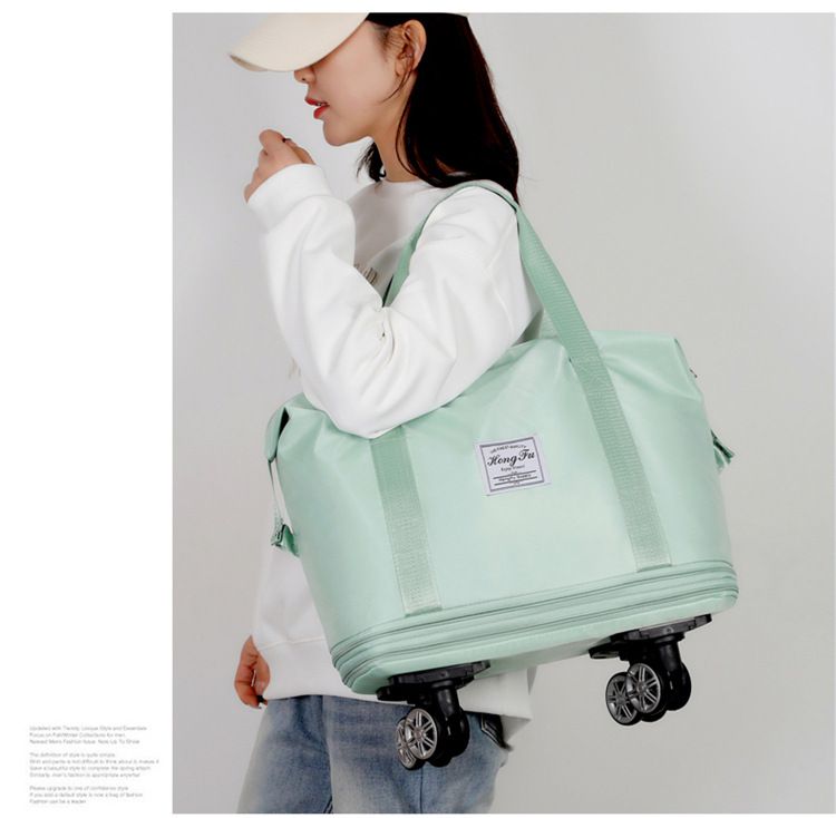 Expandable travel bag, wheeled, foldable, large capacity