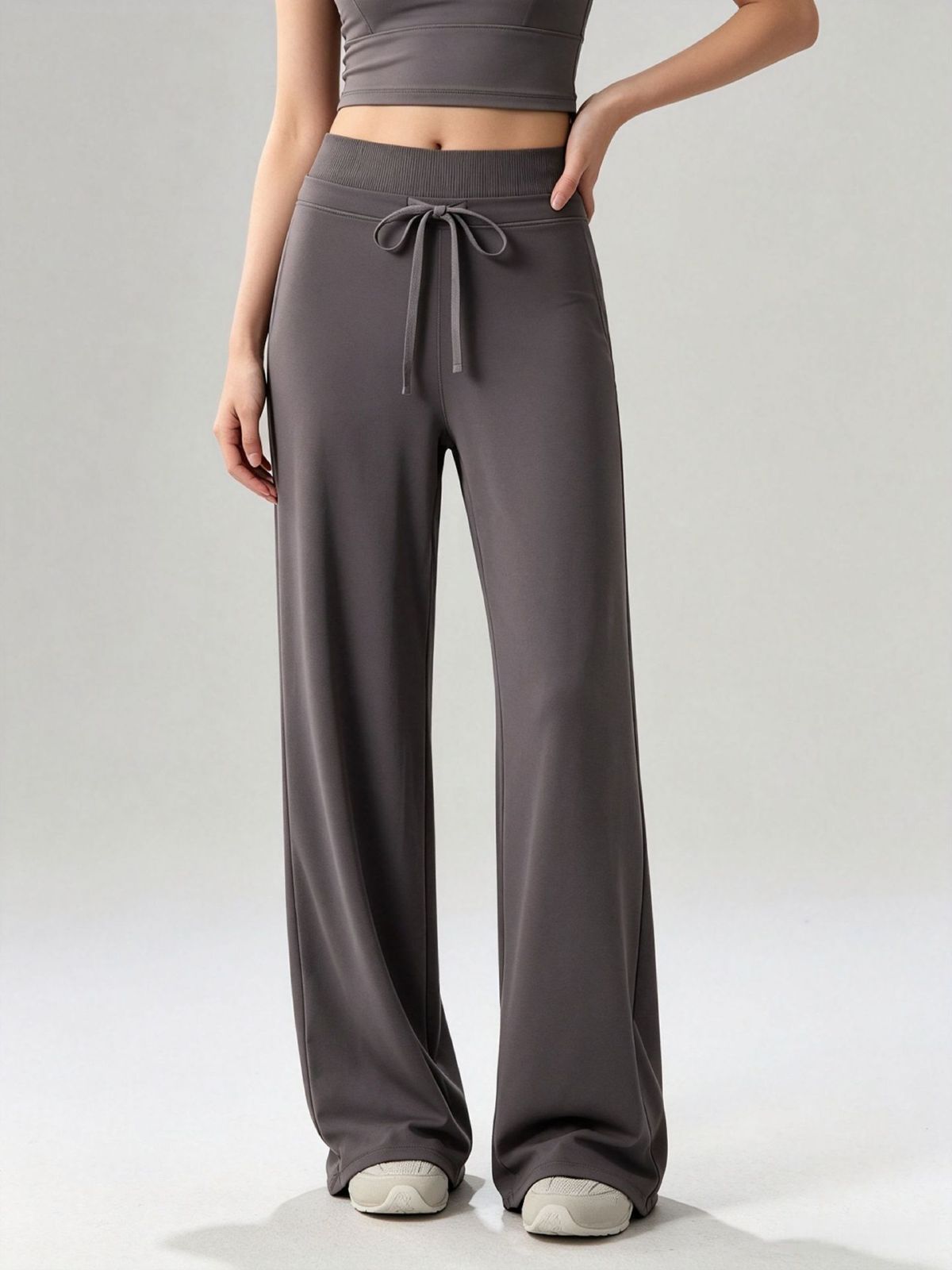 Yoga-Hose mit weitem Bein, hoher Taille, Pilates-Training