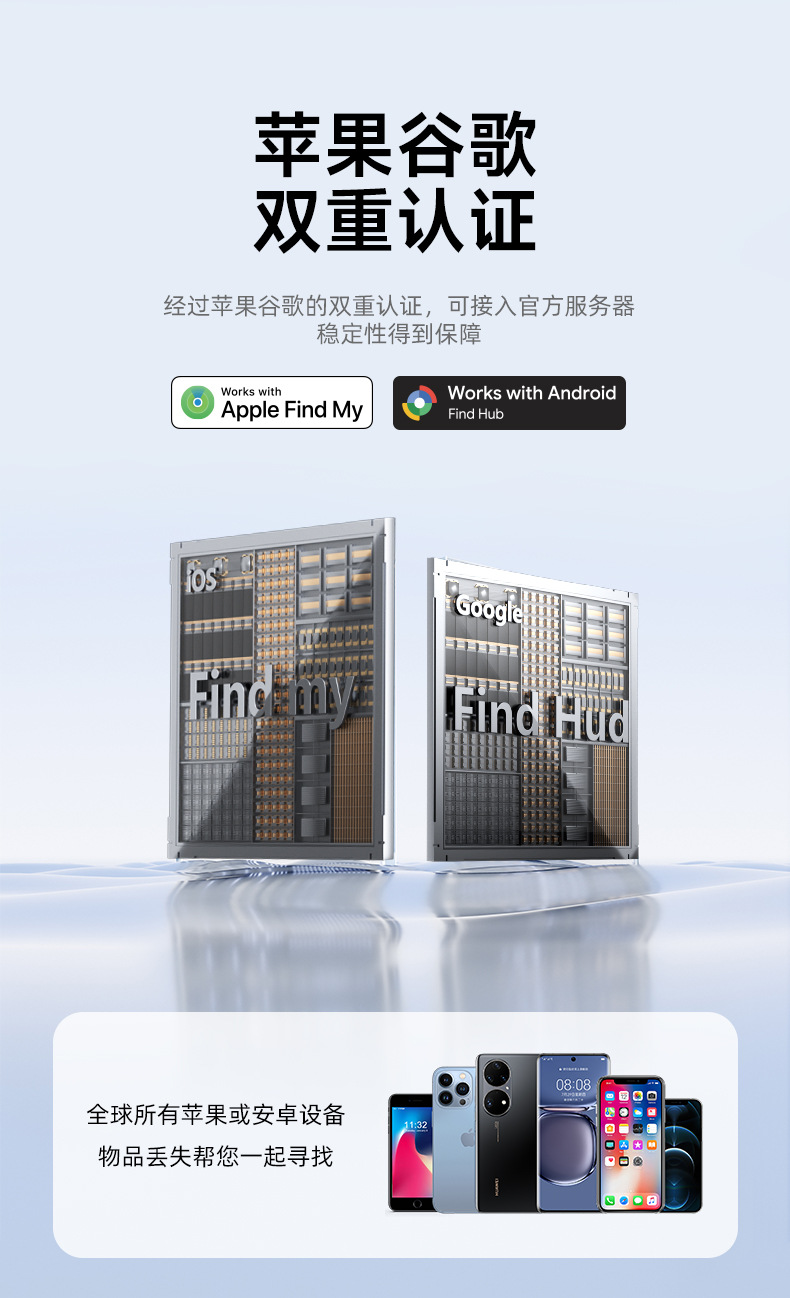 Dual-system locator, iOS and Google compatible