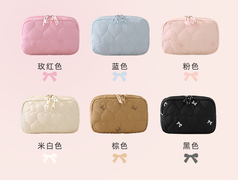 Portable makeup bag with butterfly bow design