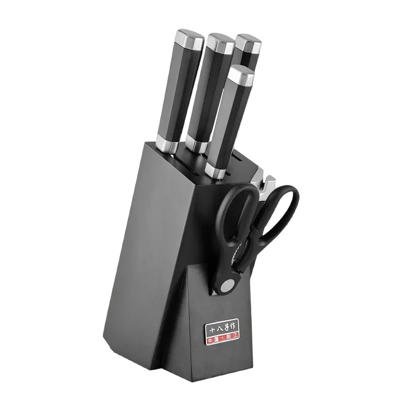 Kitchen knife set with vegetable cleaver, slicing and fruit knives