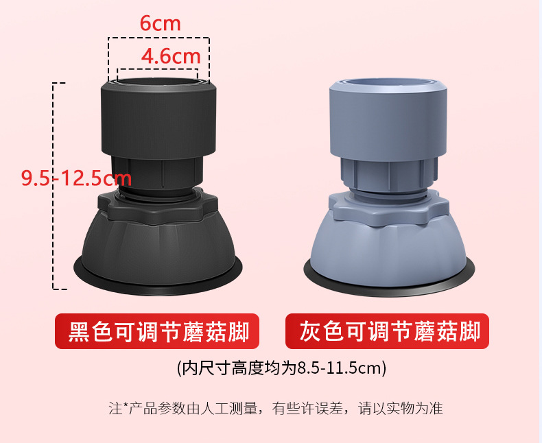 Washing machine feet, anti-slip, vibration absorbing