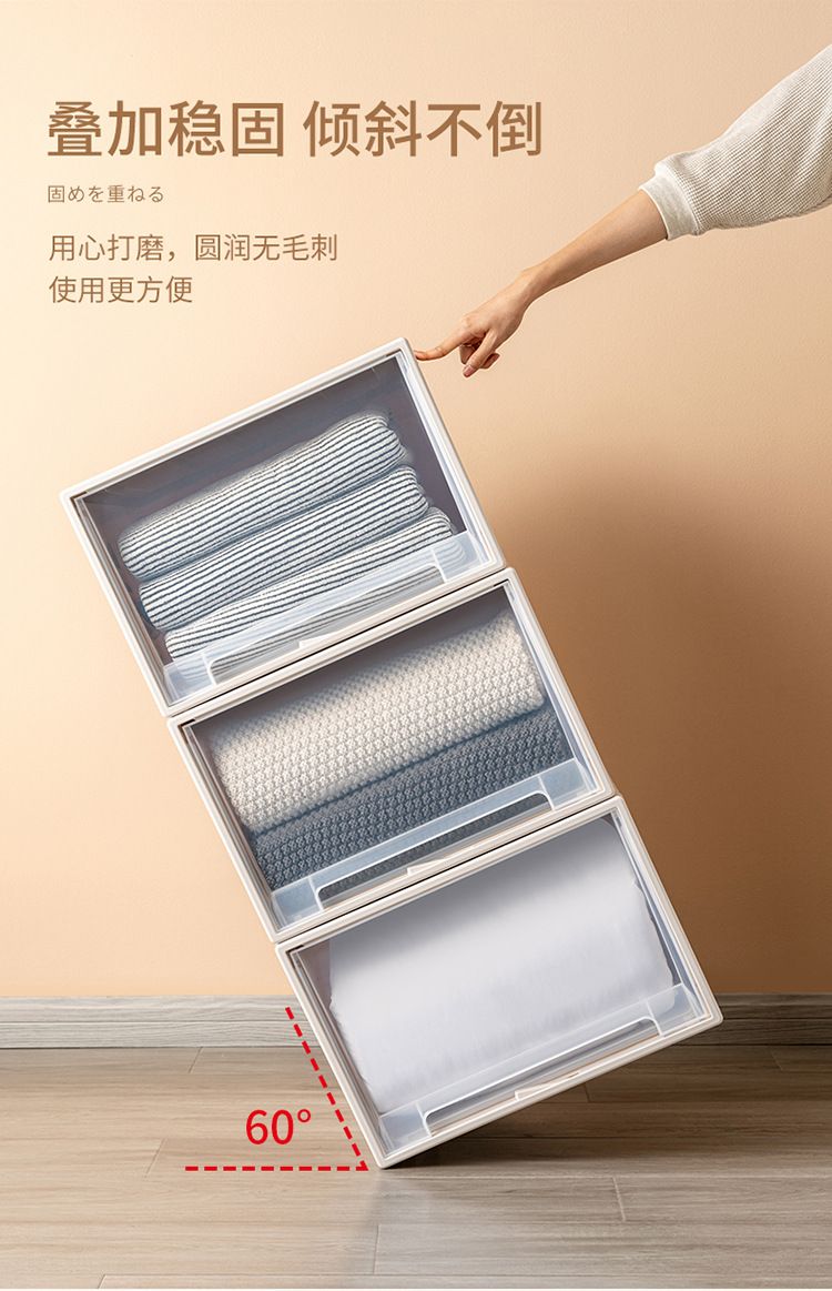 Storage box with drawers, multi-layer, transparent plastic