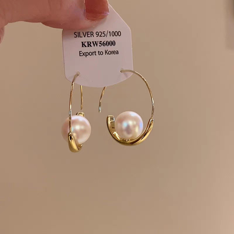 14K gold-plated geometric earrings, vintage style