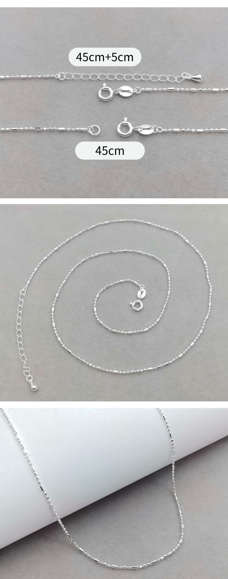 S925 gümüş çiçekli boncuk zincir kolye, çok yönlü