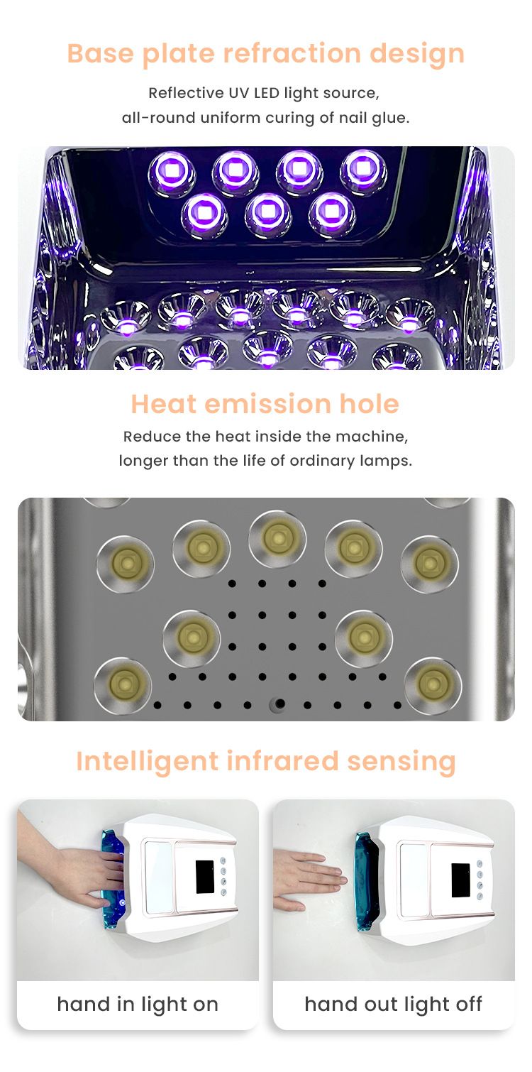 96W smart sensor nail UV lamp with auto timer