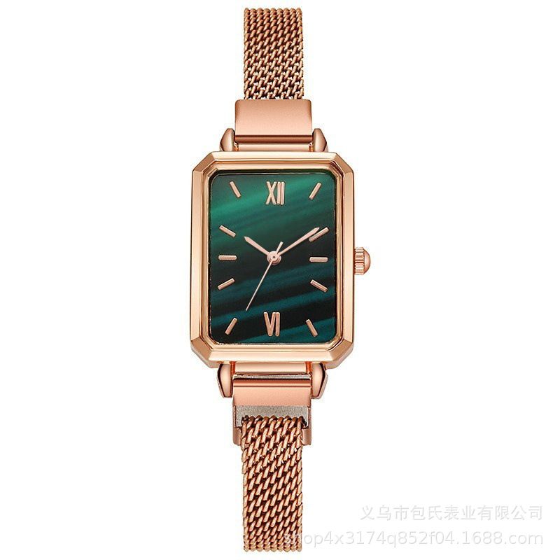 跨境电商爆款轻奢女款小绿表复古百搭女士手表礼品女士腕表批发