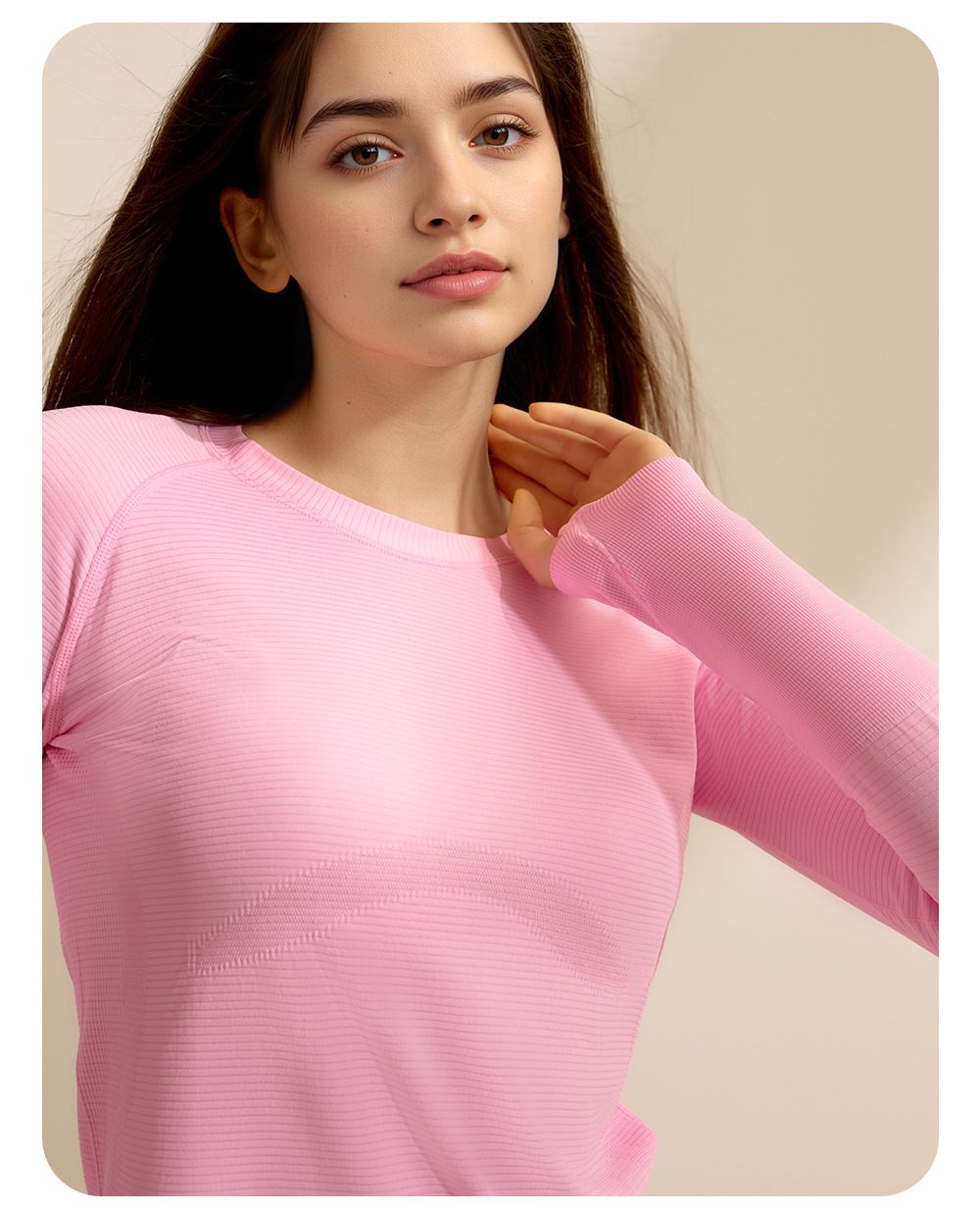 Women's athletic yoga top, long sleeve, quick-dry, pilates training