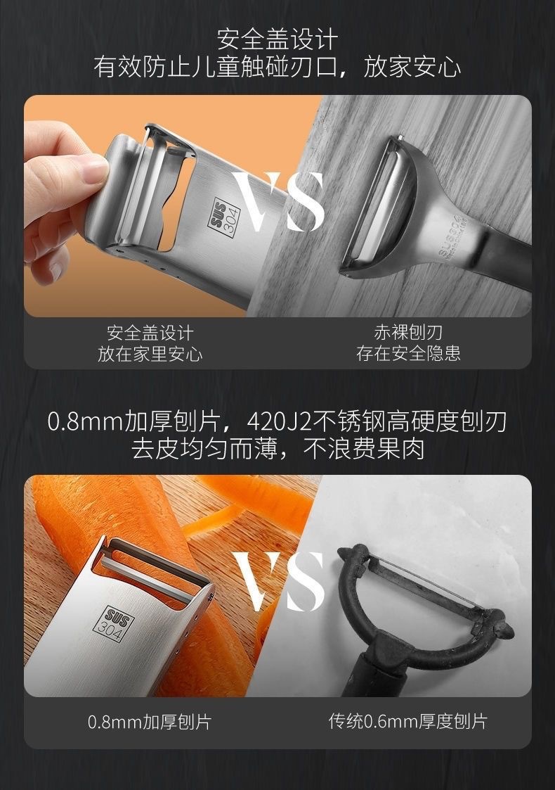 Stainless steel fruit and vegetable peeler