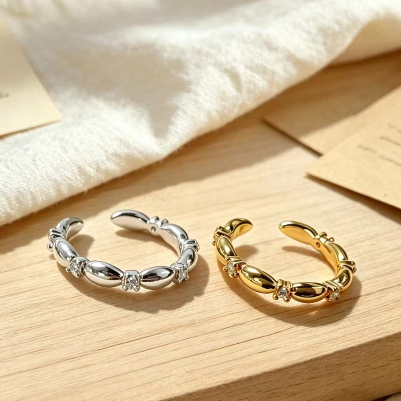 Seven-stone vintage ring, adjustable