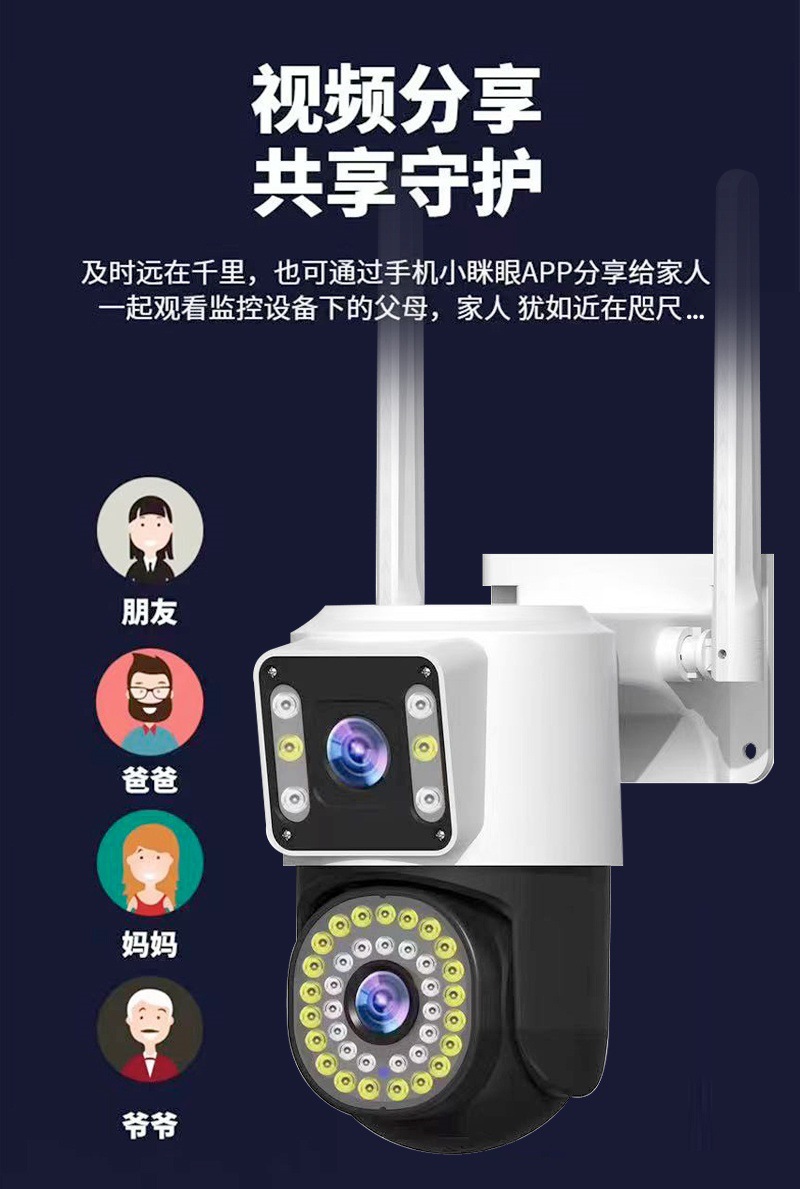 360° WiFi Security Camera, 1080P Panoramic View