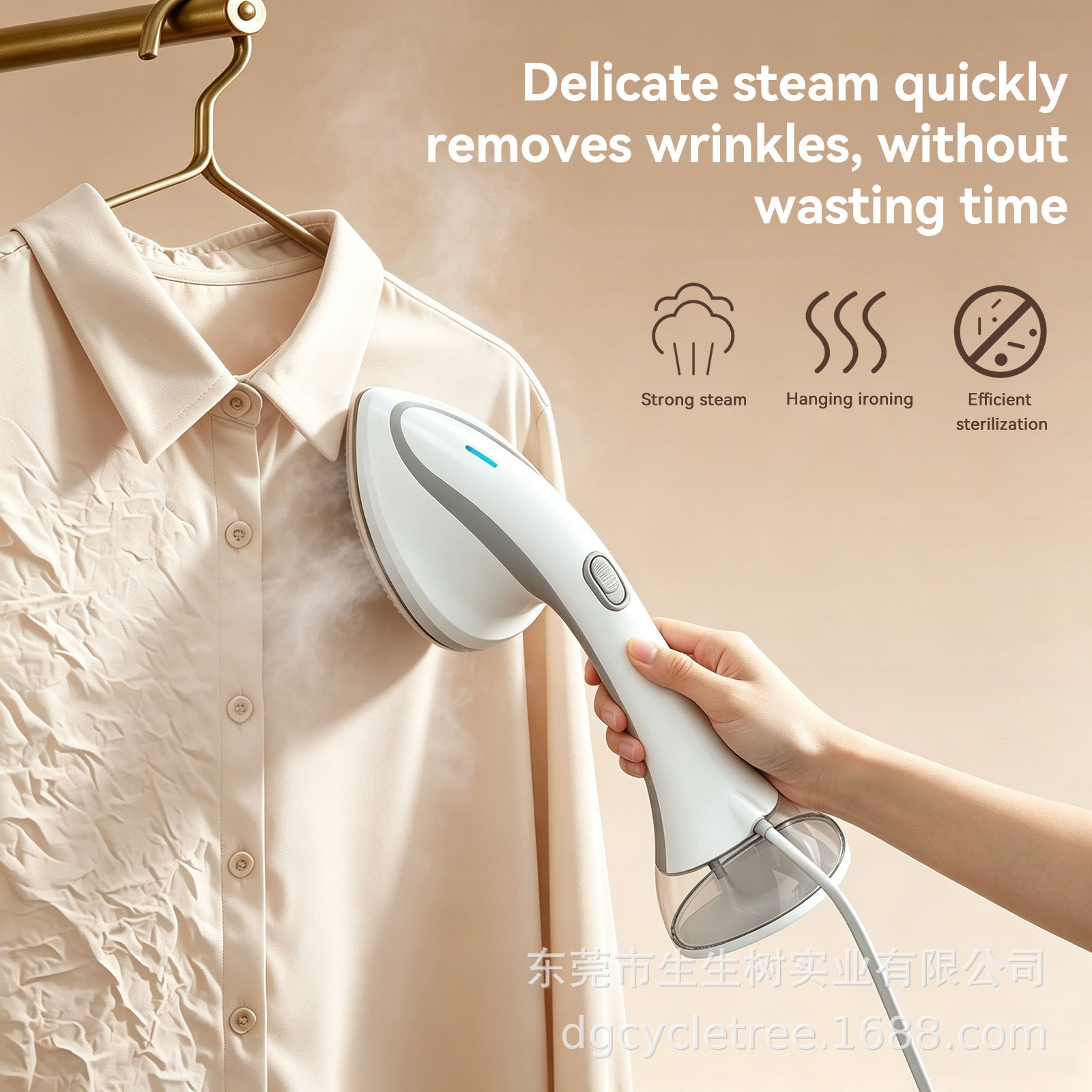 Handheld garment steamer, portable, for home and commercial use