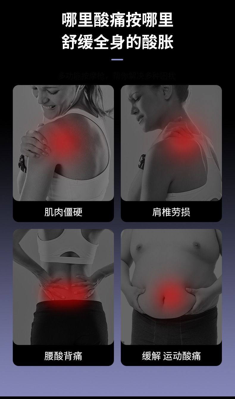 Dual-head fascia gun, mini neck massage, silent electric