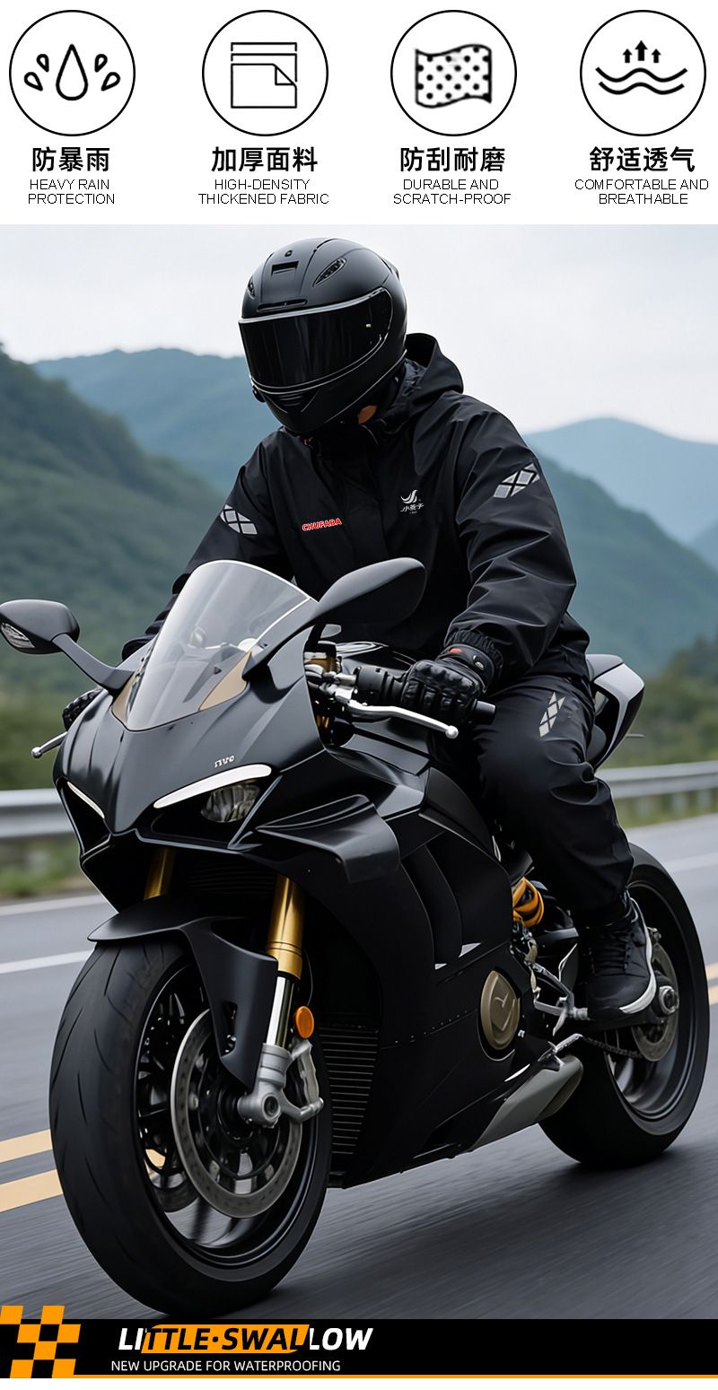 Motorrad-Regenanzug, Herren, zweiteilig