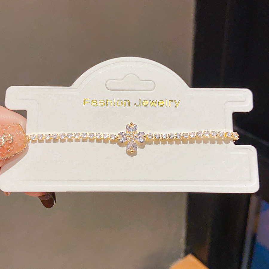 14K Gold Plated Zircon Oval Bracelet