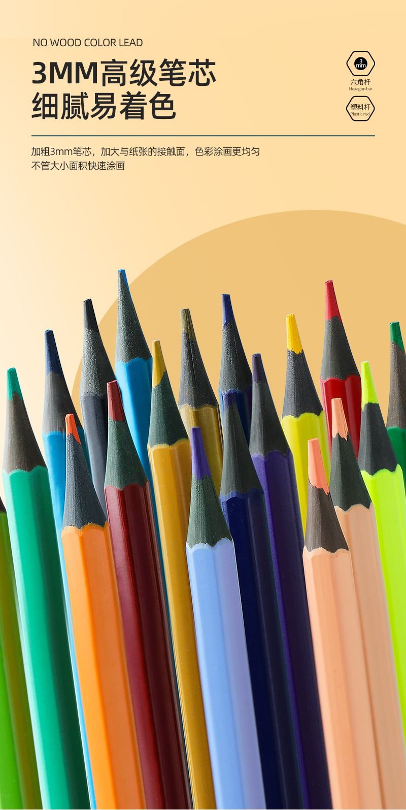 Yağlı boya kalemi seti, 36 renk, çocuk ve sanat için