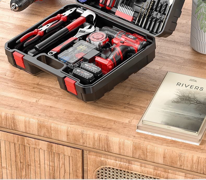 21V household tool set, drill and toolbox