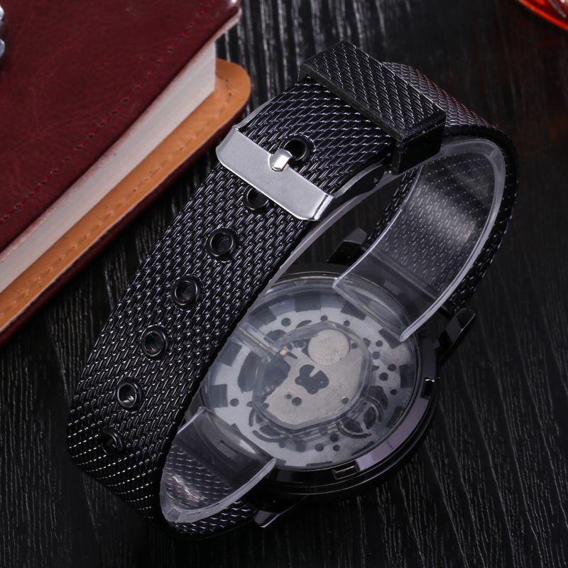 Herrenquarzuhr, Openwork-Design, Mesh-Armband
