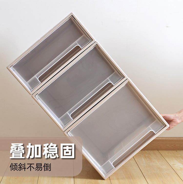 Transparent drawer storage box, for shoes and clothing