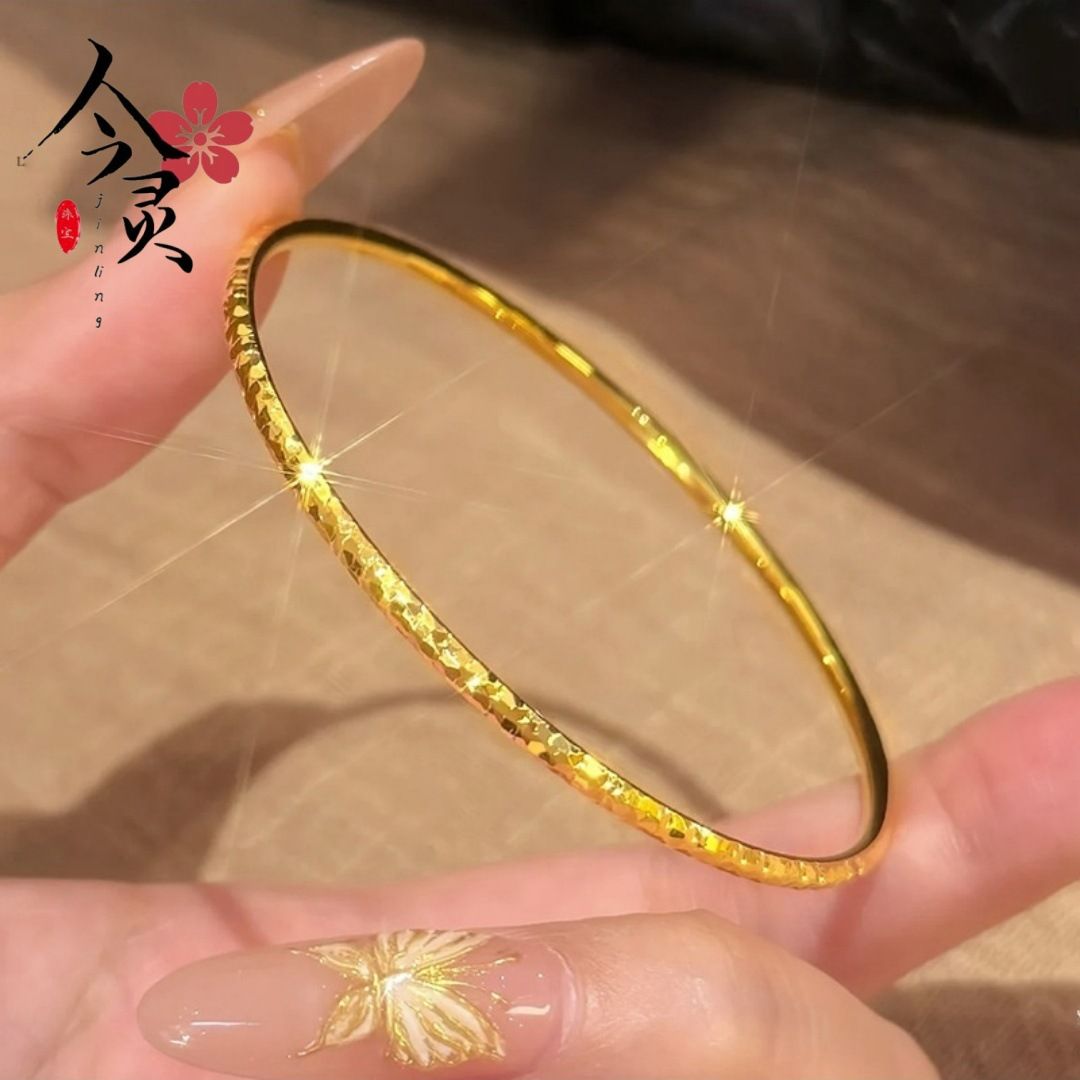 Vietnamese sand gold crushed ice bracelet, solid, high color retention