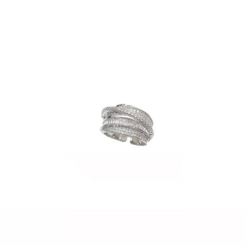 Zirkonbeschichteter Ring für Frauen, vielseitig, Nische, hochwertig, personalisiert, leichter Luxus, verstellbarer Indexpfeil-Ring, verblasst nicht.