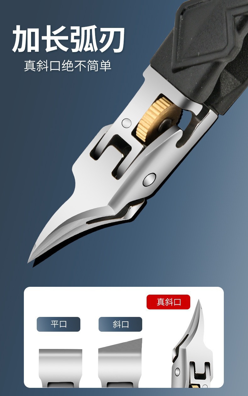 Ultra-Sharp Nail Clippers Set, Wide Opening, Angled Cut