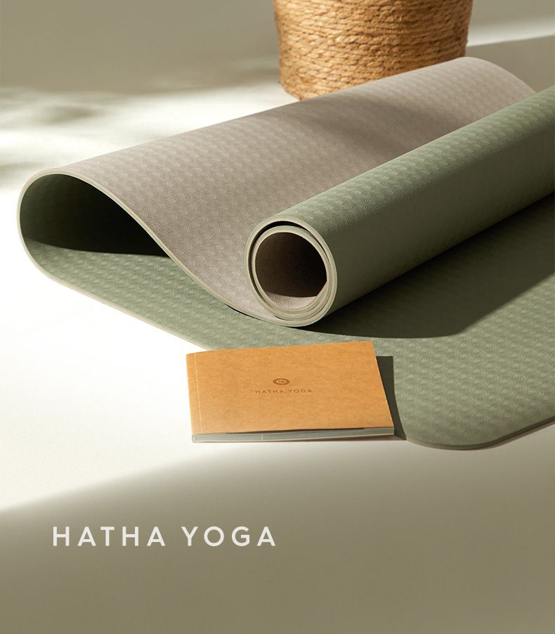 Hatha yoga matı başlayanlar için, 66cm x 6mm, kaymaz, ses yalıtılı