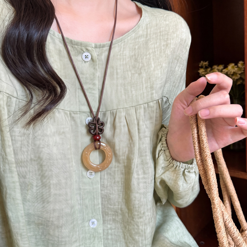 Neue chinesische Stil-Ombre-Halskette, ethnische Pullverkette