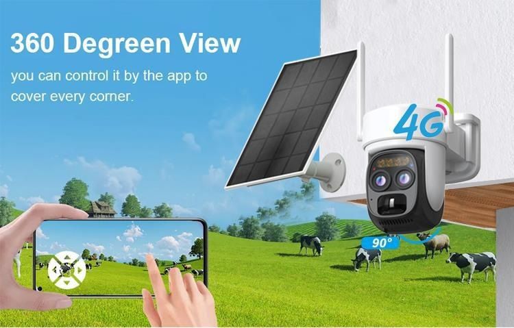 Solar-PTZ-Kamera, 4G, Außenbereich, Zoom