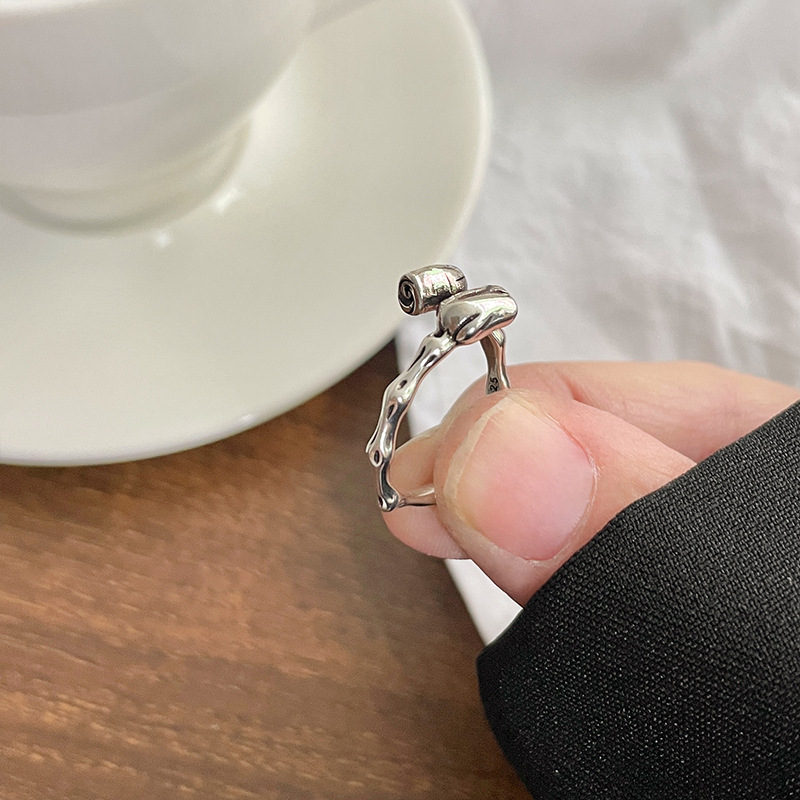 925 silver flower open ring, Thai silver, non-tarnishing