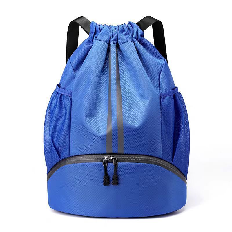 Wet-dry separation sports backpack, dual shoulder straps