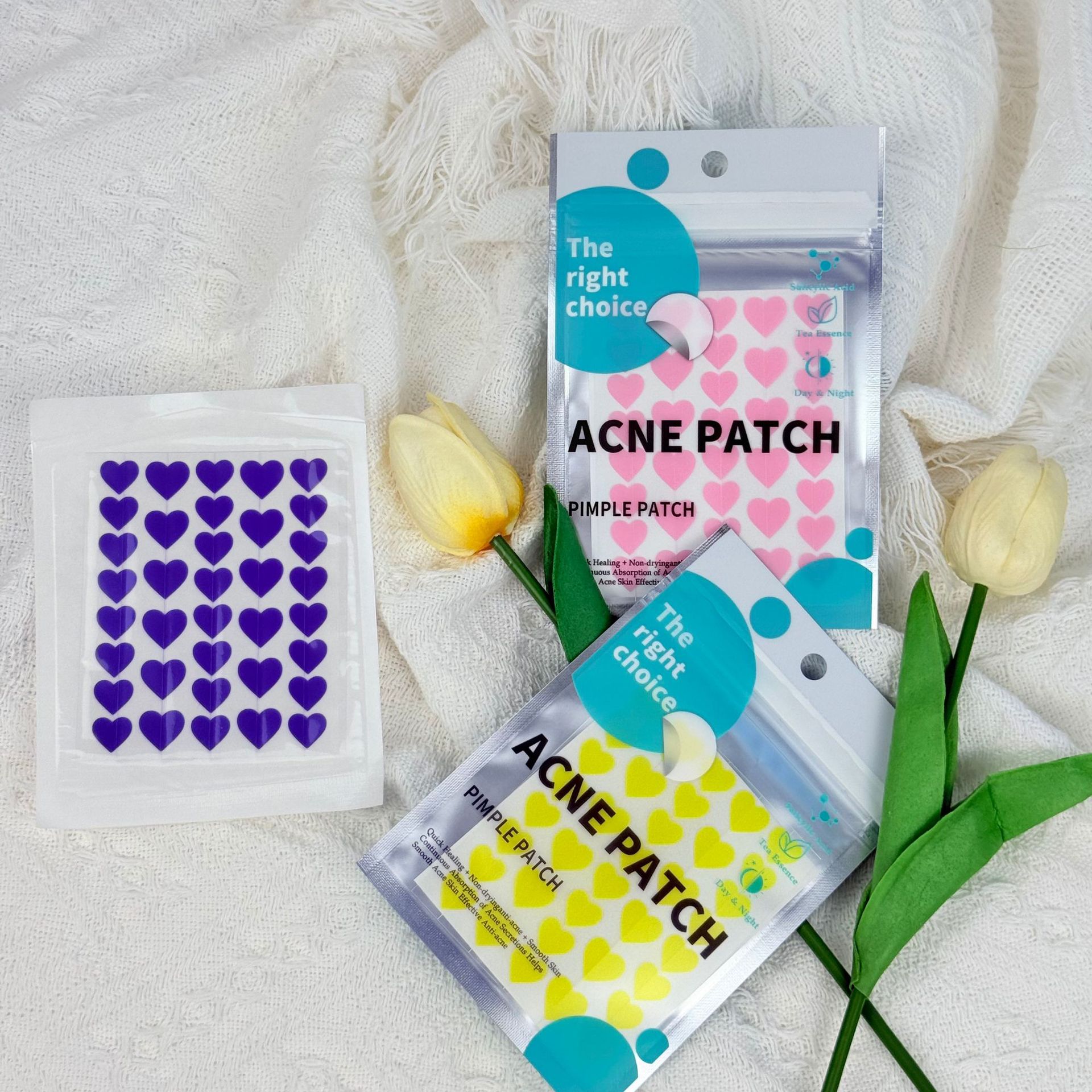 Pimplepatch Heart-Shaped Acne Patches Hydrocolloid Effective