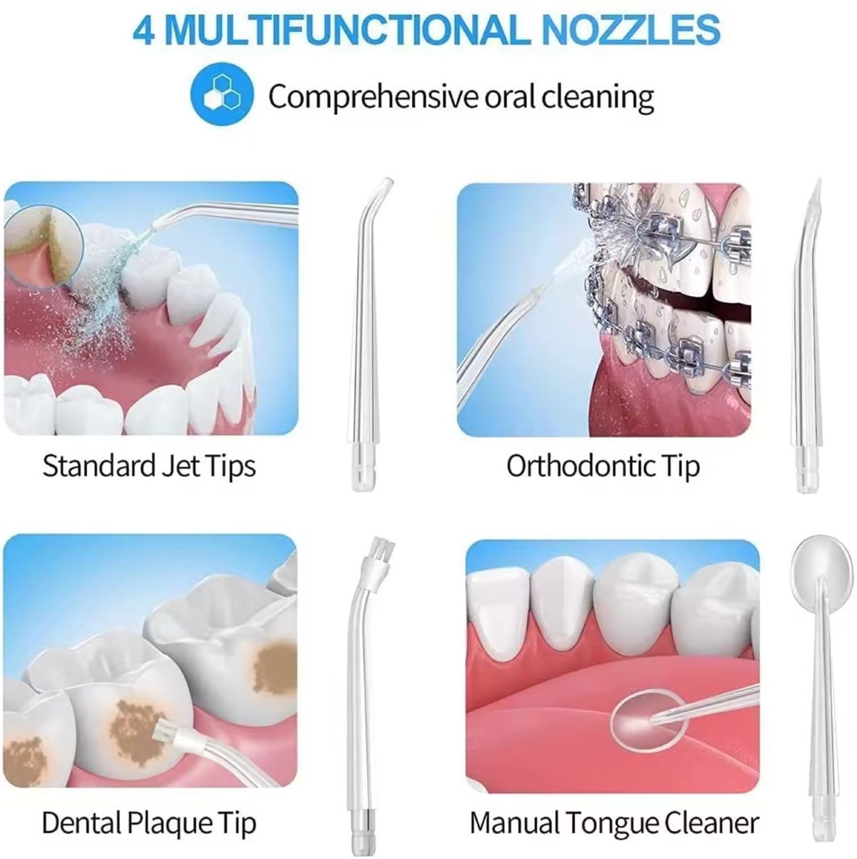 Portable electric water flosser, teeth cleaner, oral hygiene device