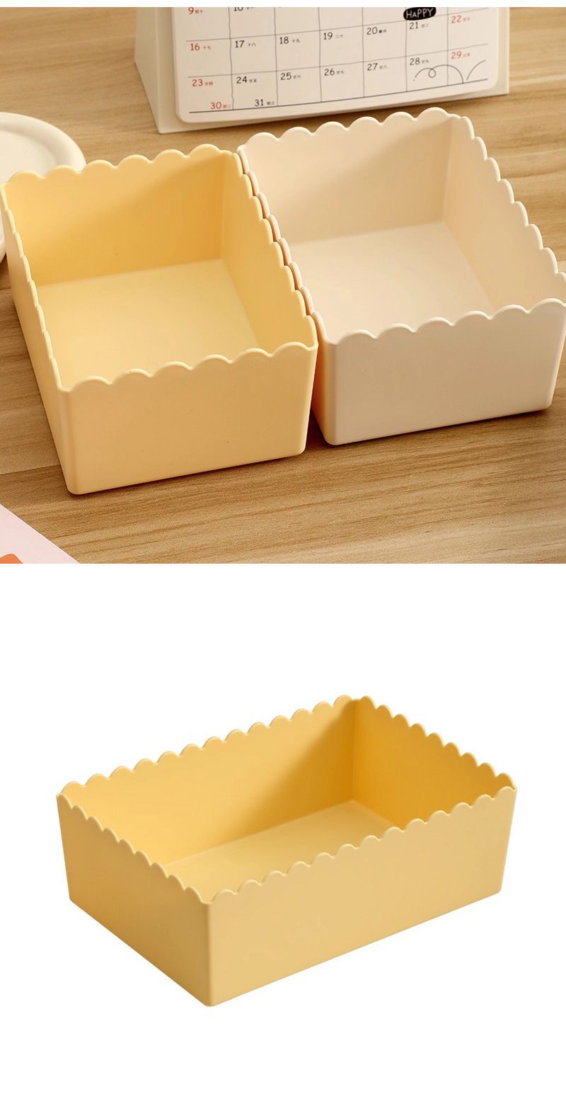 Desktop plastic storage box for cosmetics and miscellaneous items