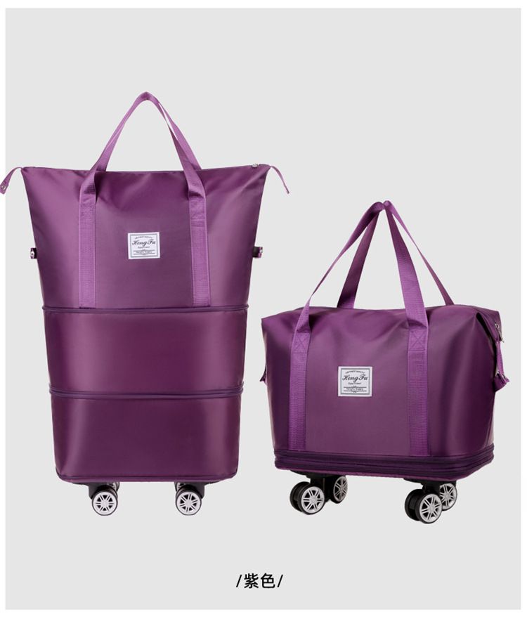 Expandable travel bag, wheeled, foldable, large capacity