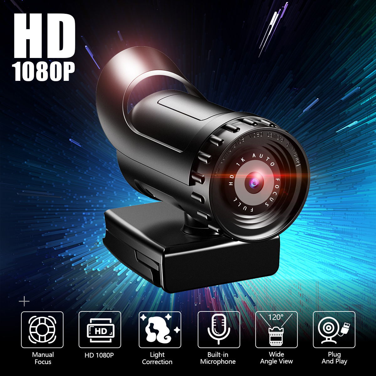 4K-Webcam für Computer, Auto-Focus, USB Live-Streaming