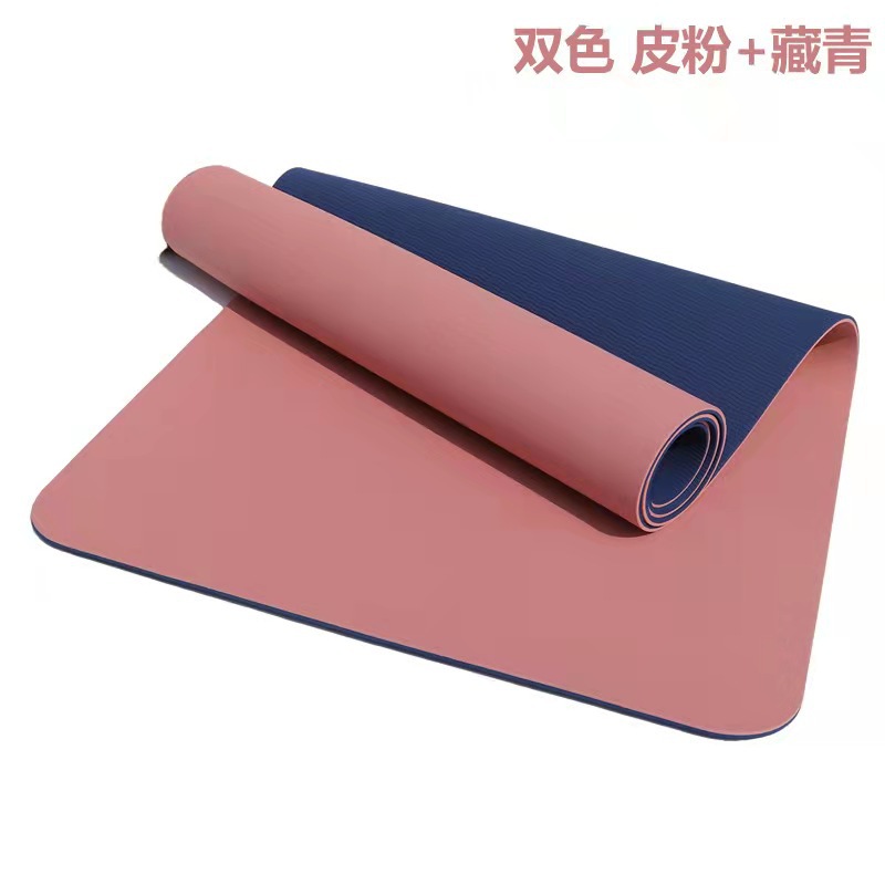 TPE yoga mat 6mm, dual-color, universal size, with carry set