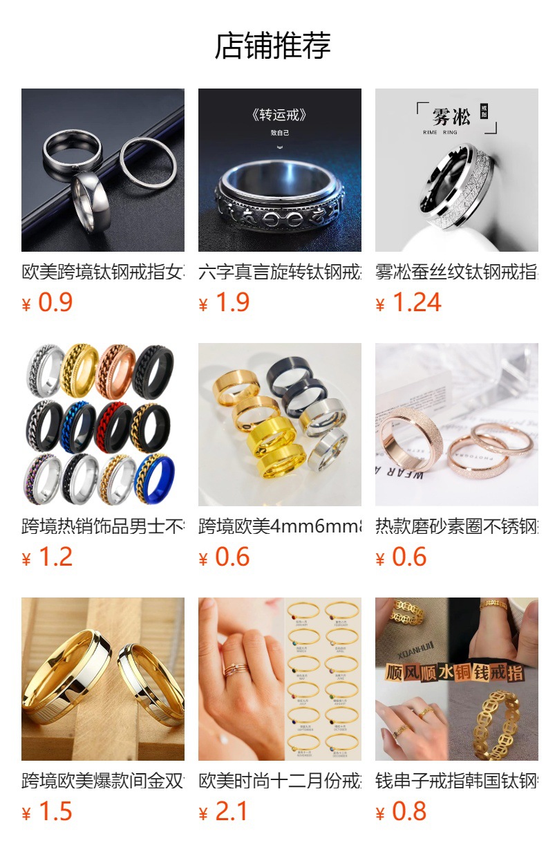 Titanium steel women's ring, stainless steel, 2-6mm widths