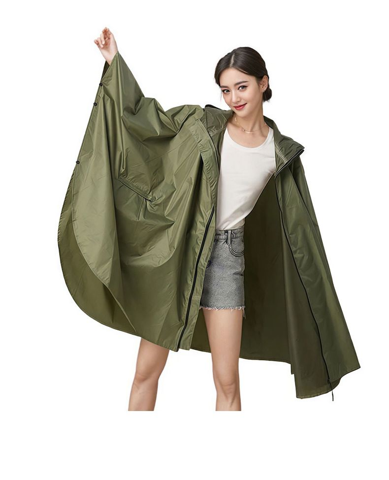 Poncho-Regenjacke, Erwachsene, tragbar mit Reißverschluss
