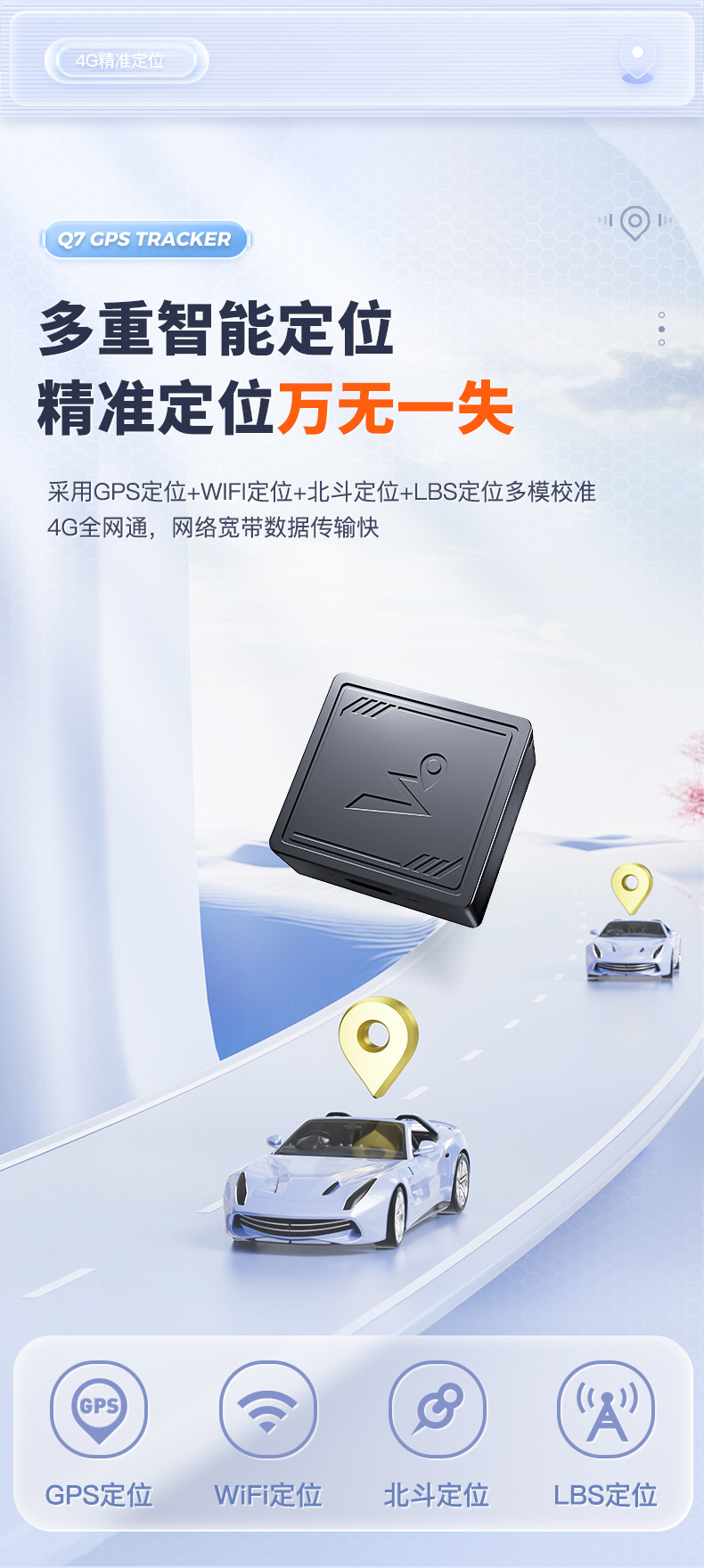 Beidou 4G GPS Tracker for pets, personnel and assets