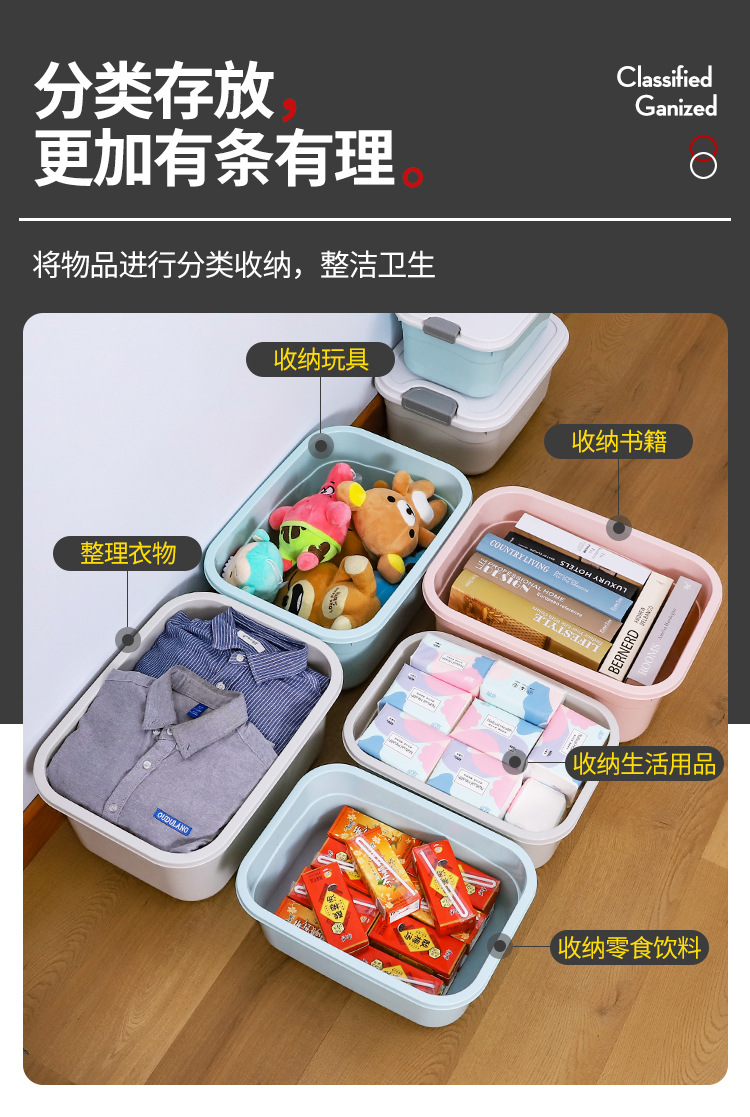 Plastic Storage Box with Lid Extra Large Portable