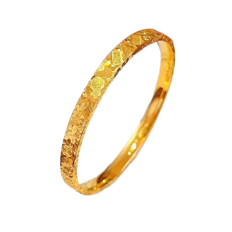 Women's bracelet, three-sided crushed ice design, silver