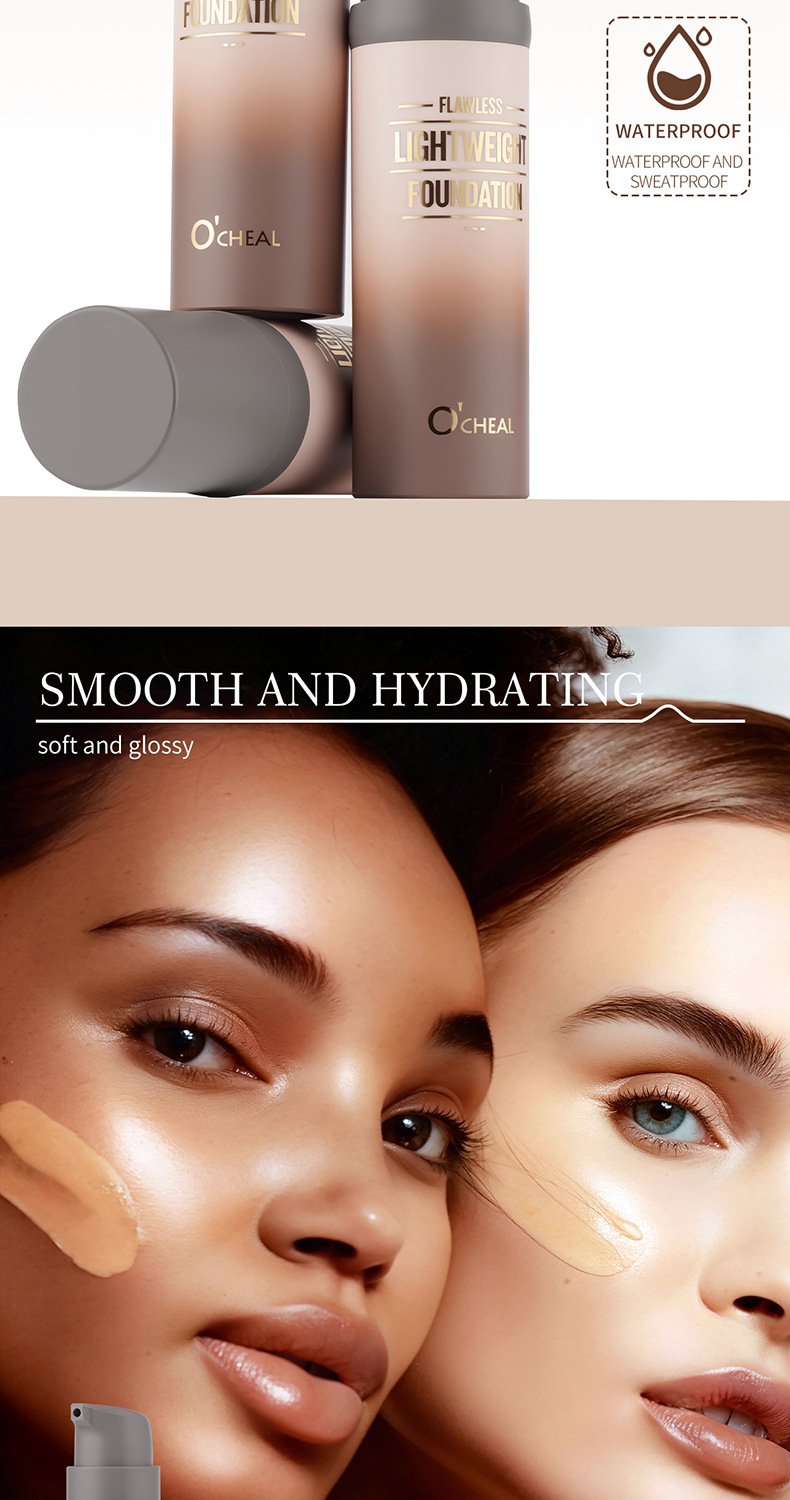 OCHEAL liquid foundation, natural flawless with sponge