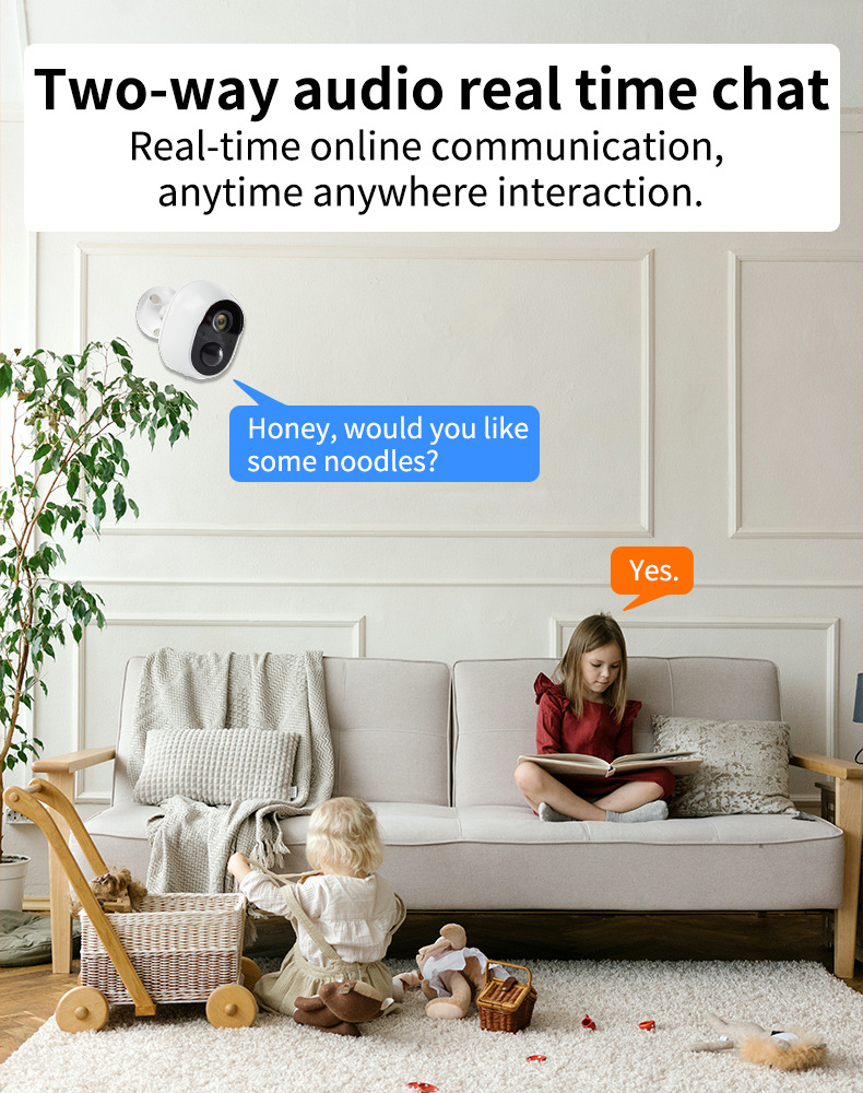 Wireless WiFi surveillance camera, 3MP, smart home