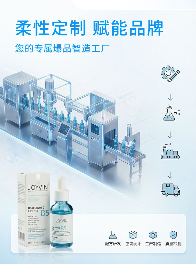 维生素B5玻尿酸精华液定制舒缓保湿滋润湿敷水敏感肌专研精华加工