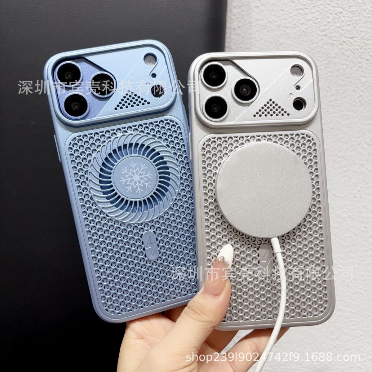 iPhone 17 Pro Max case, honeycomb cooling, mesh pattern, soft touch