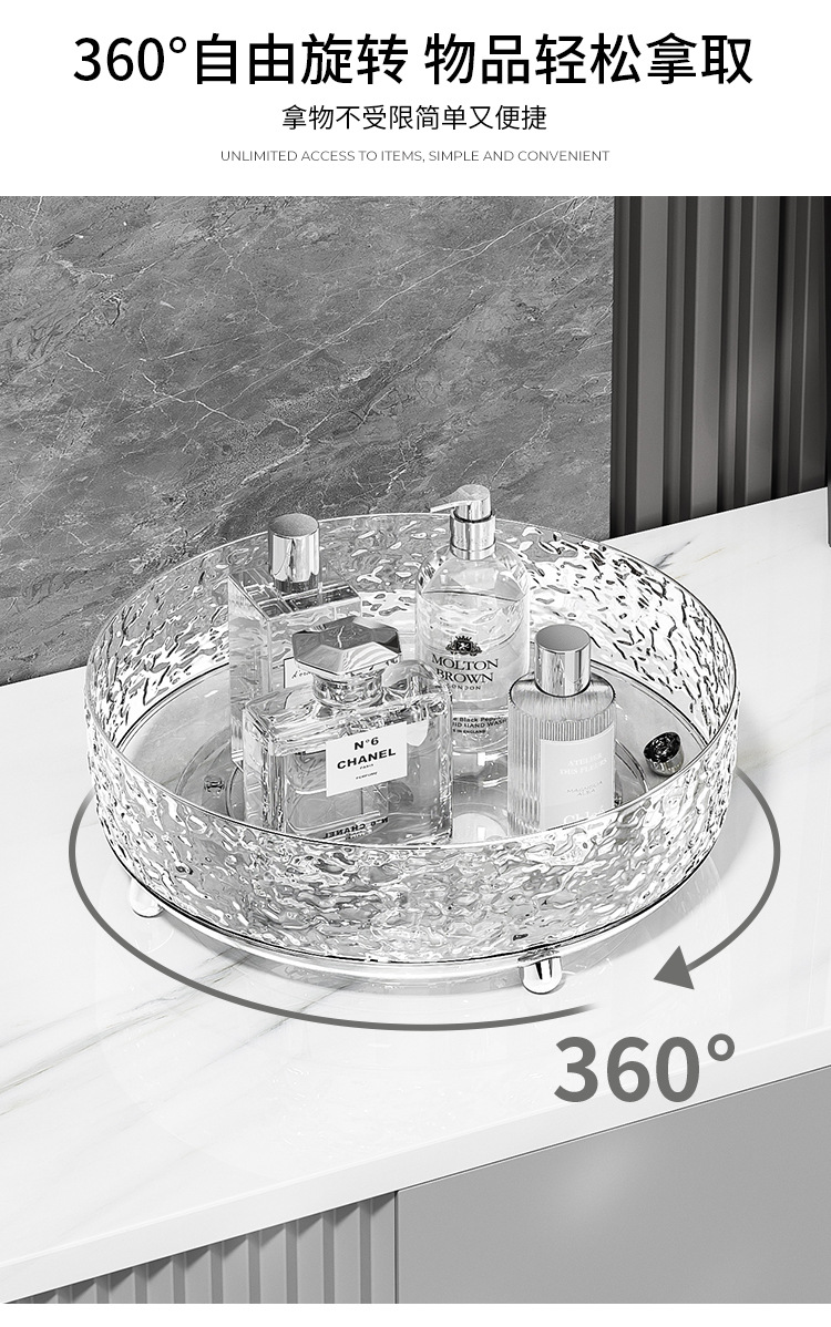 Rotating cosmetic storage box for makeup desk