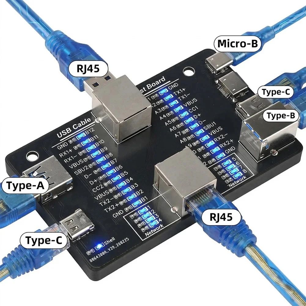 多功能数据线测试仪USB3.0数据线检测TypeC检测板安卓苹果快充线