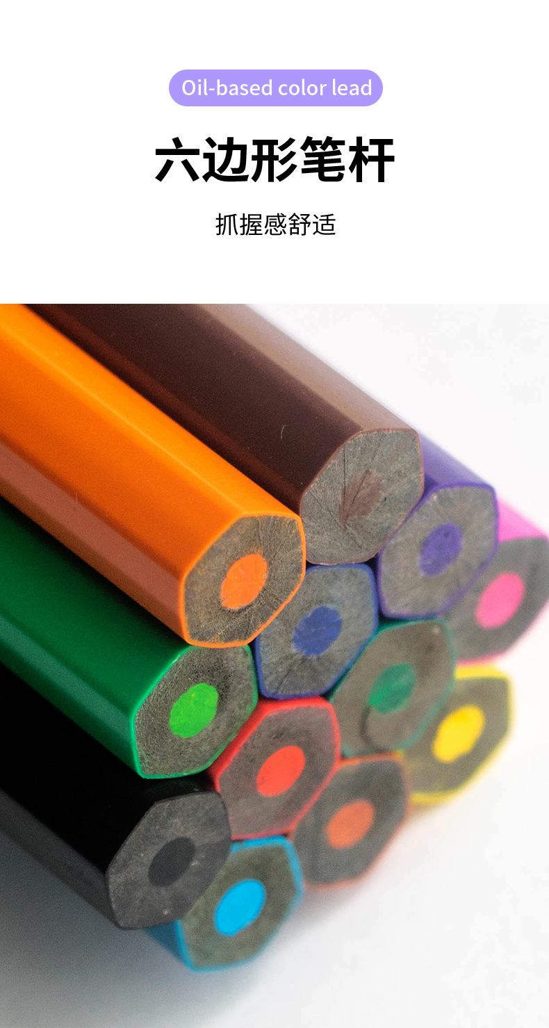 Renkli kalem seti, plastik, siyah ahşap kutu