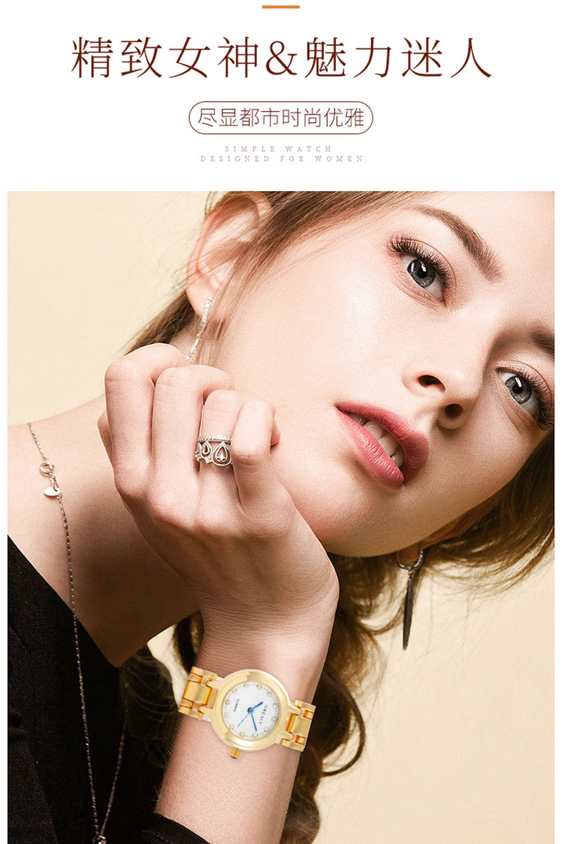Damen-Quarzuhr quadratisches Design Diamantmuster Stahlband